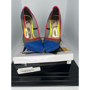 LFL Multicolor Stiletto Pumps LFL Super Fun Mesh Womens Size 7.5 Vegas Shoes